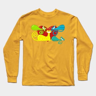 colorful cats Long Sleeve T-Shirt